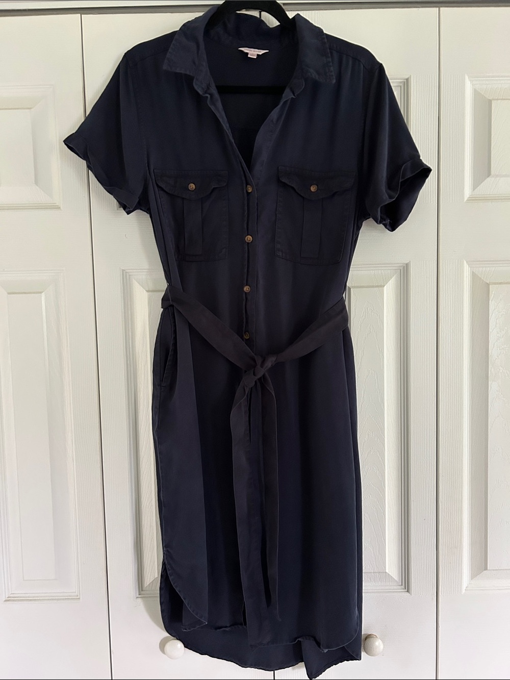 Women’s Navy Shirt Dress with Tie Waist